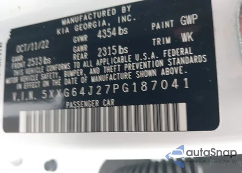 2023 Kia K5 Gt-Line from USA, damaged, VIN 5XXG64J27PG187041